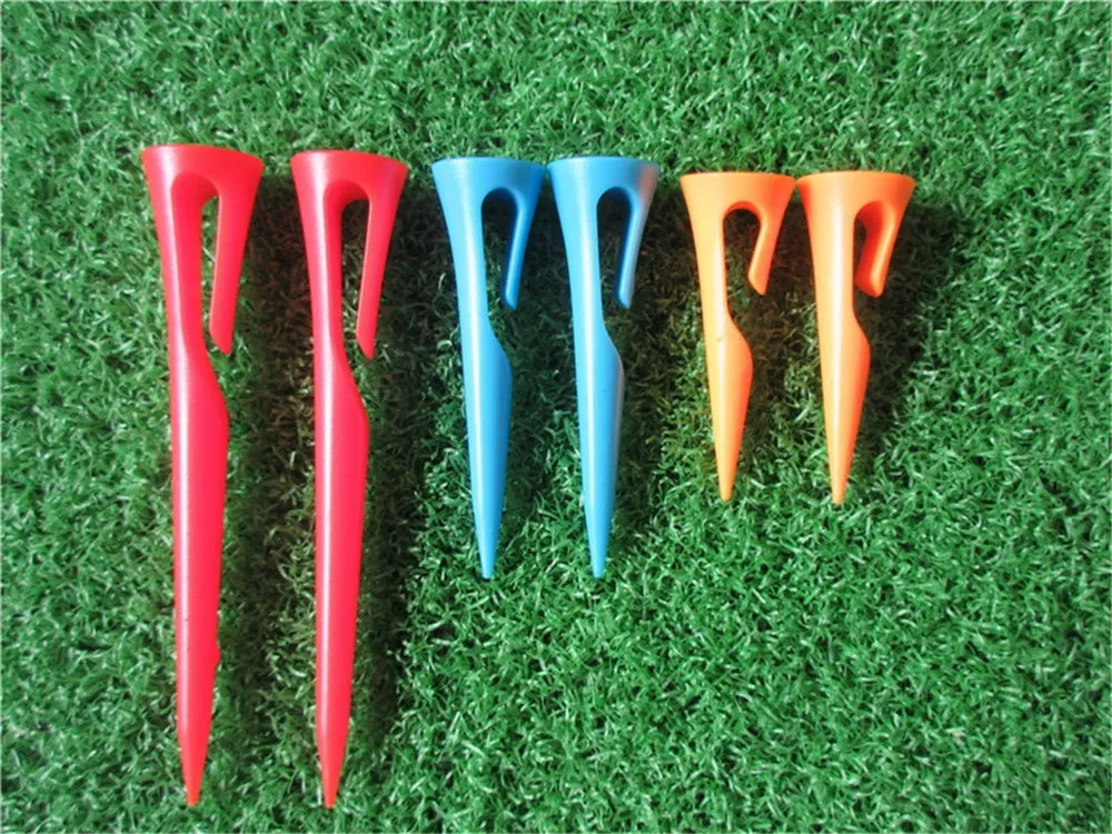 A99 Golf 6pcs Easy-carry Golf Tees Durable Plastic Golf Ball Tee Golfer Training Accessory Fit into Thin Part of Caps, Pants and Gloves (3sizes)