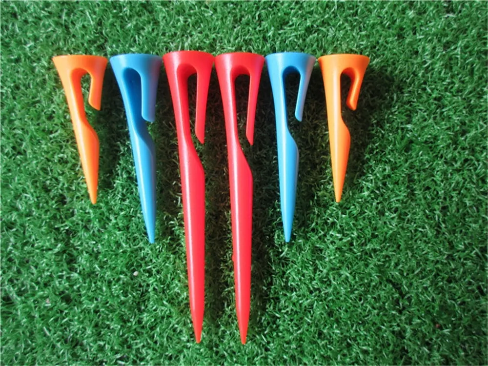 A99 Golf 6pcs Easy-carry Golf Tees Durable Plastic Golf Ball Tee Golfer Training Accessory Fit into Thin Part of Caps, Pants and Gloves (3sizes)