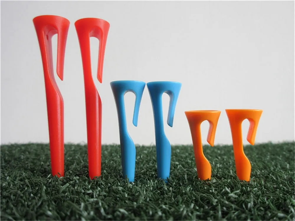 A99 Golf 6pcs Easy-carry Golf Tees Durable Plastic Golf Ball Tee Golfer Training Accessory Fit into Thin Part of Caps, Pants and Gloves (3sizes)