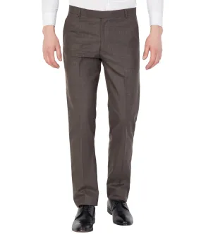 American-Elm Men Redish Brown Cotton Formal Trouser