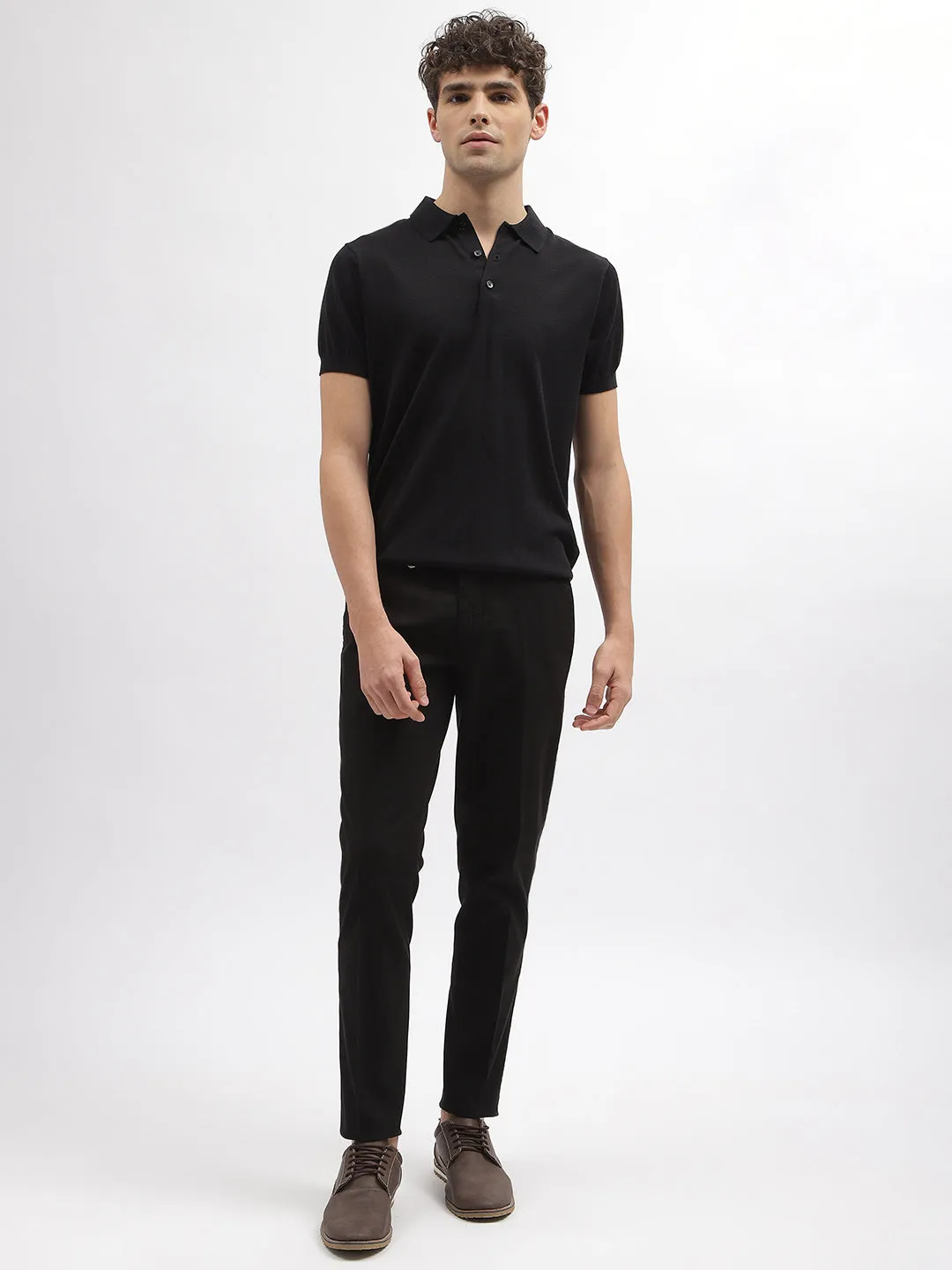 Antony Morato Men Black Solid Skinny Fit Mid-Rise Trouser