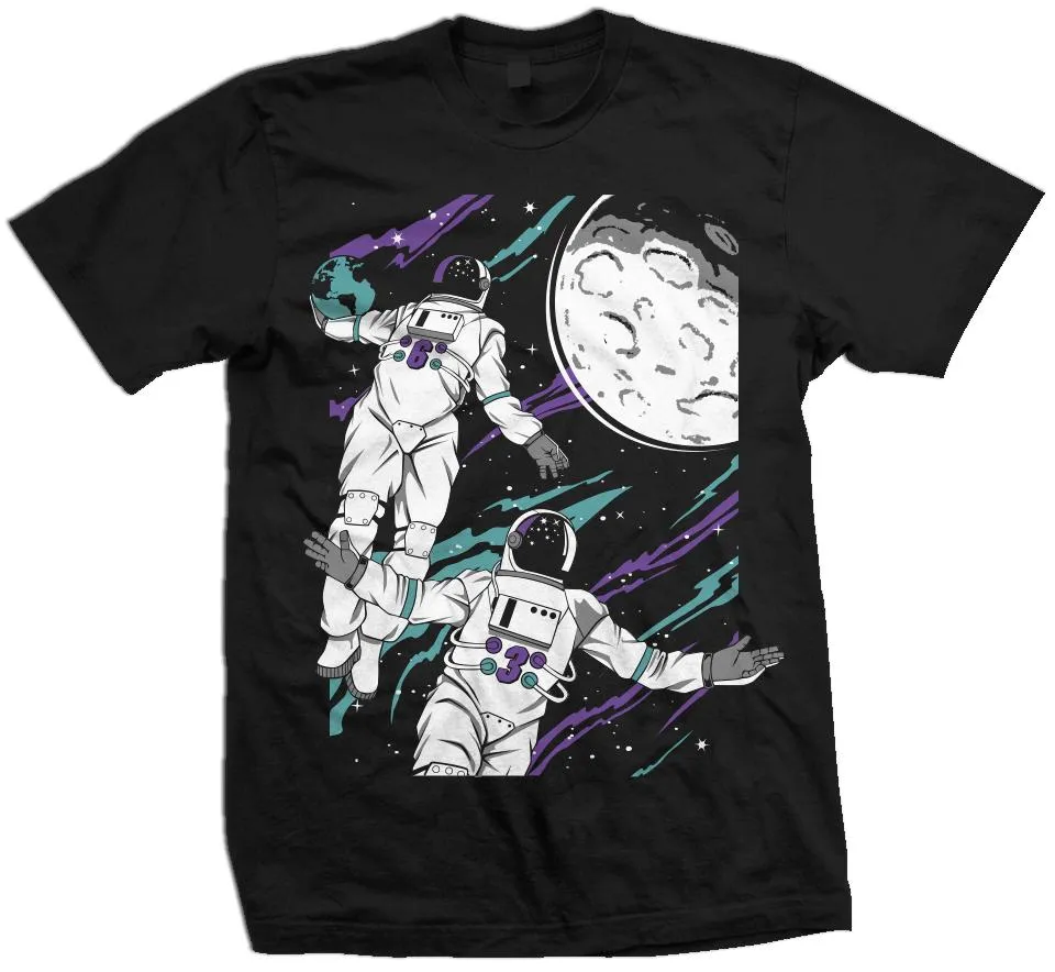 Astro Alley Oop - New Emerald/Purple on Black T-Shirt