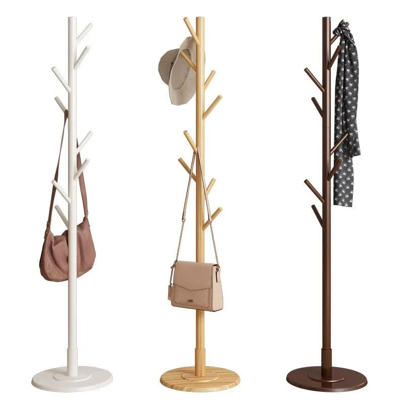 Chic Botanica Freestanding Wooden Coat Rack - Elegant Organizer for Jackets, Hats, and Bags