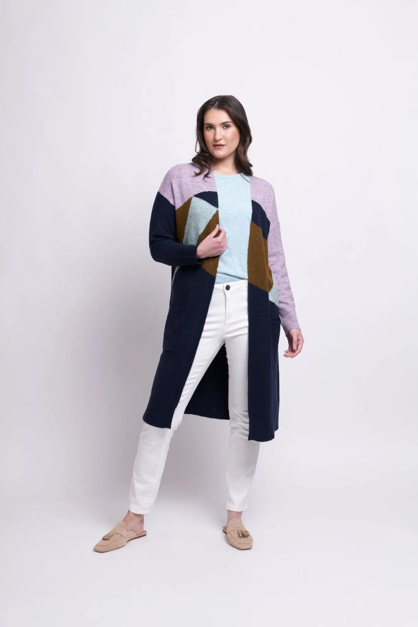 Cubist Cardigan | Duckegg Combo