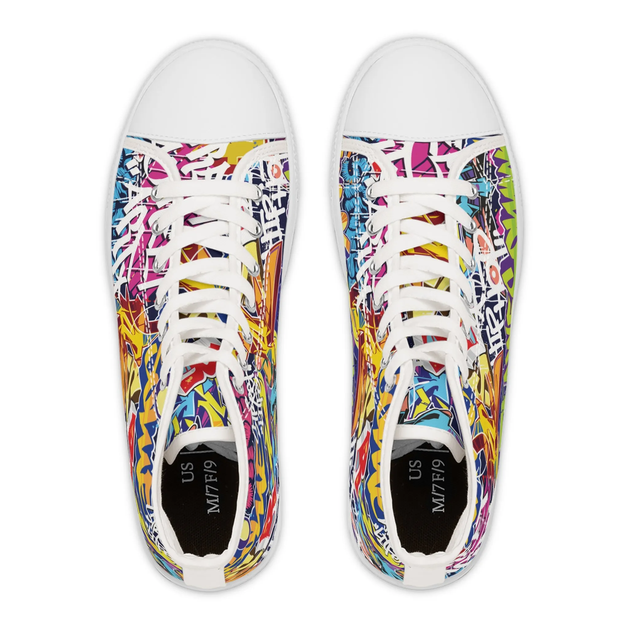 Graffiti Groove - Women's High-Top Sneakers