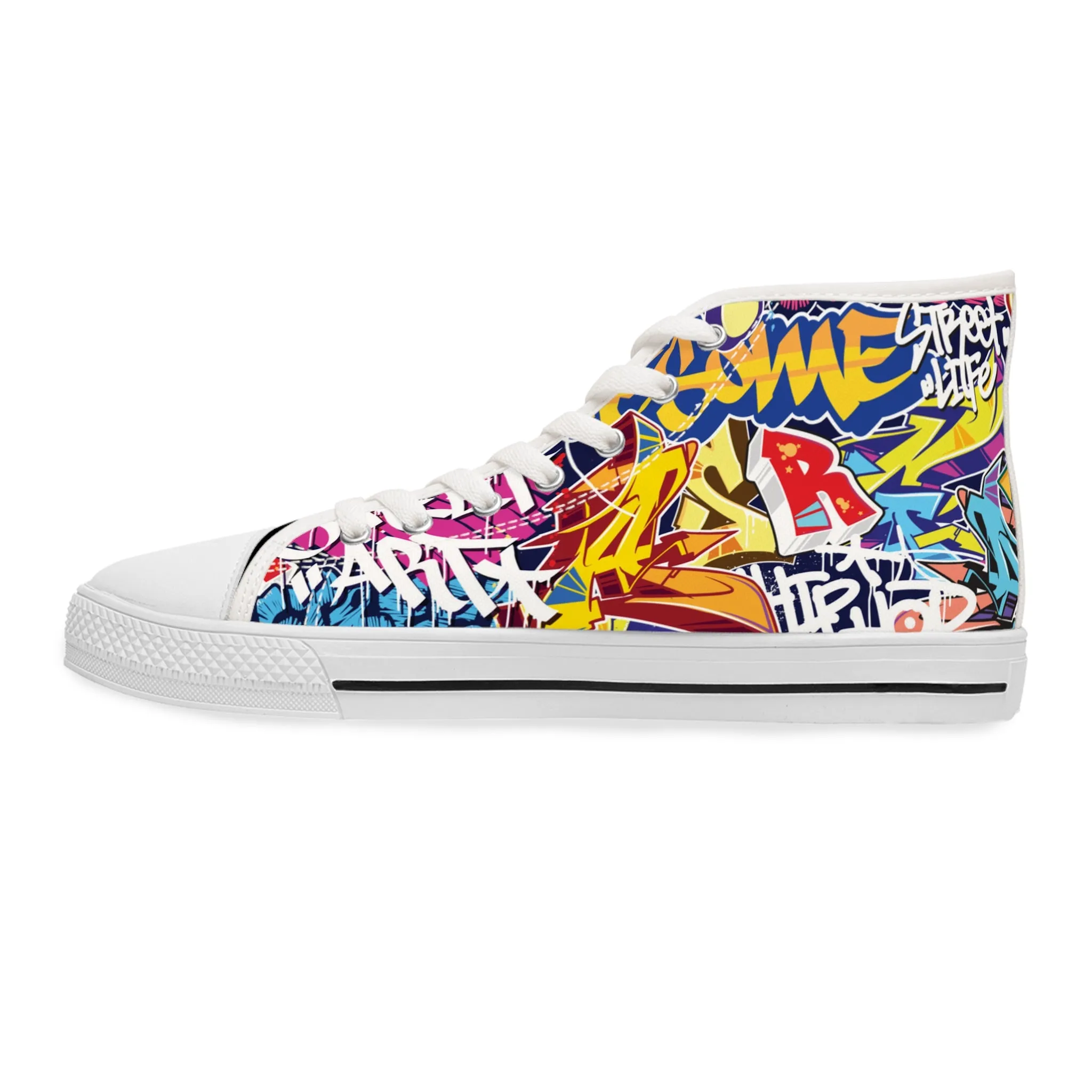 Graffiti Groove - Women's High-Top Sneakers