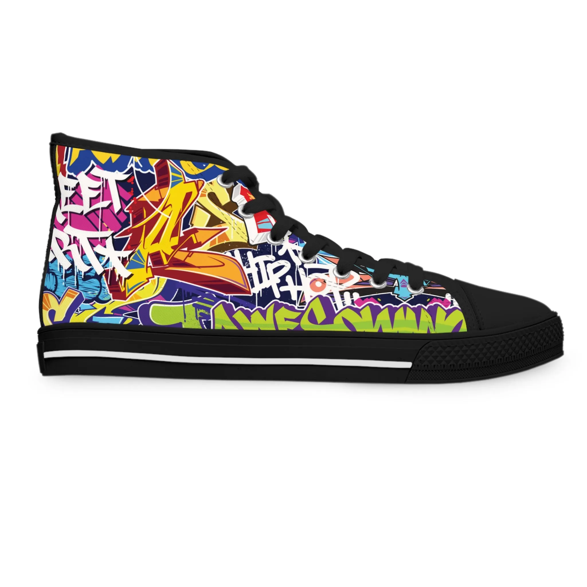 Graffiti Groove - Women's High-Top Sneakers