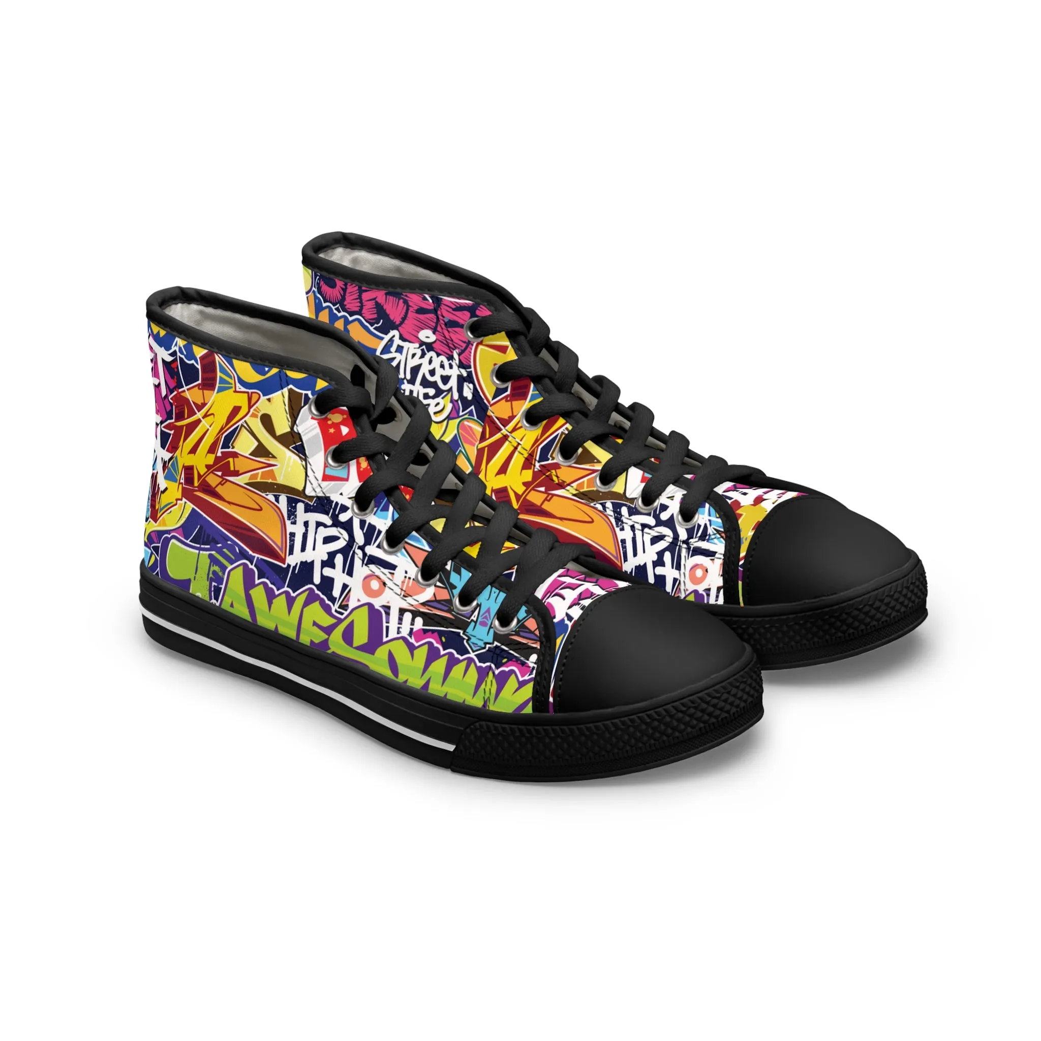 Graffiti Groove - Women's High-Top Sneakers