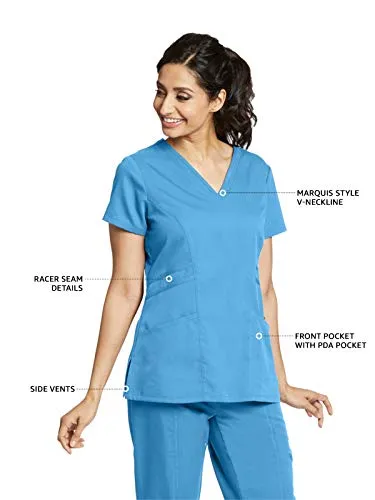 Grey's Anatomy 41452 3-Pocket V-Neck Top for Women Modern Fit Medical Scrub Top