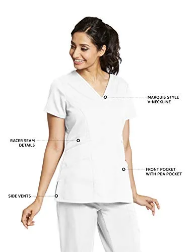 Grey's Anatomy 41452 3-Pocket V-Neck Top for Women Modern Fit Medical Scrub Top