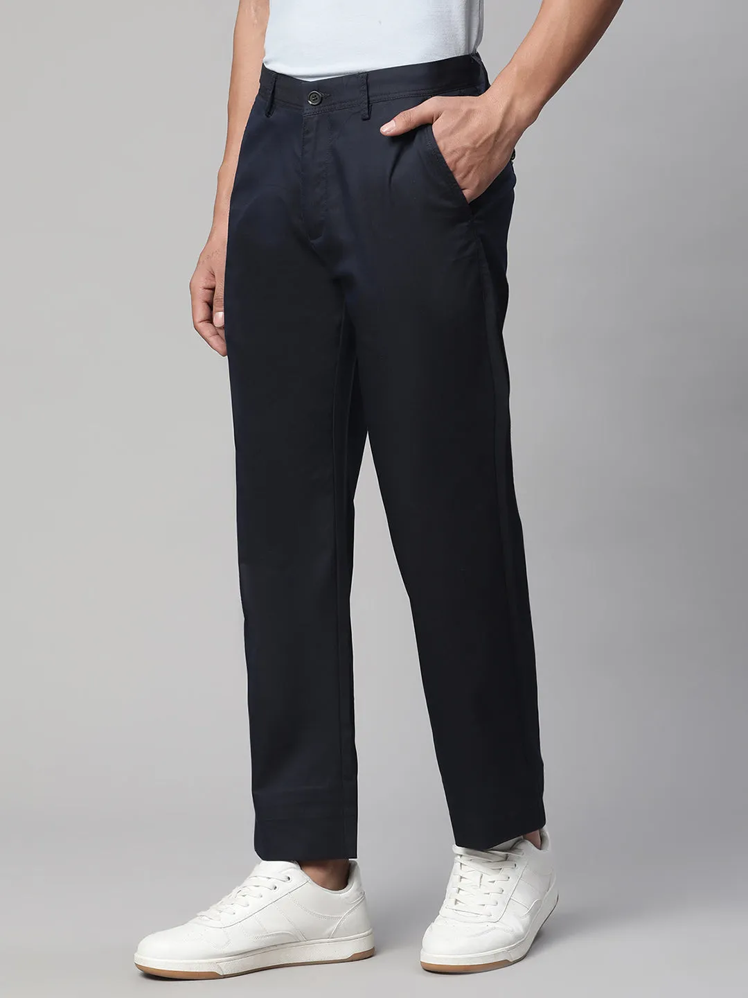 Men Black Semi Formal Trouser