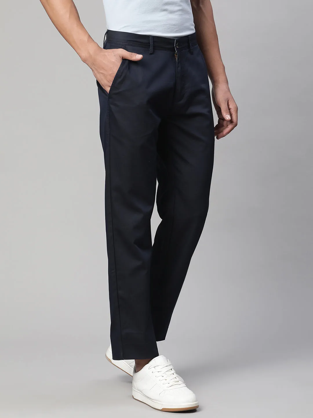 Men Black Semi Formal Trouser