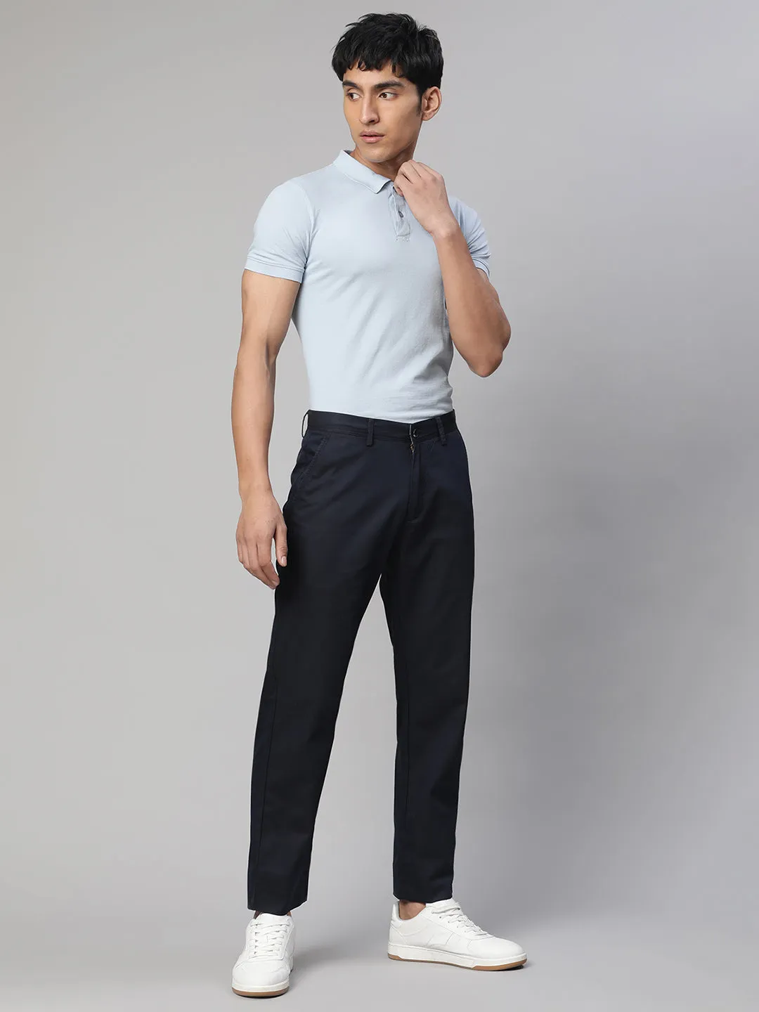 Men Black Semi Formal Trouser