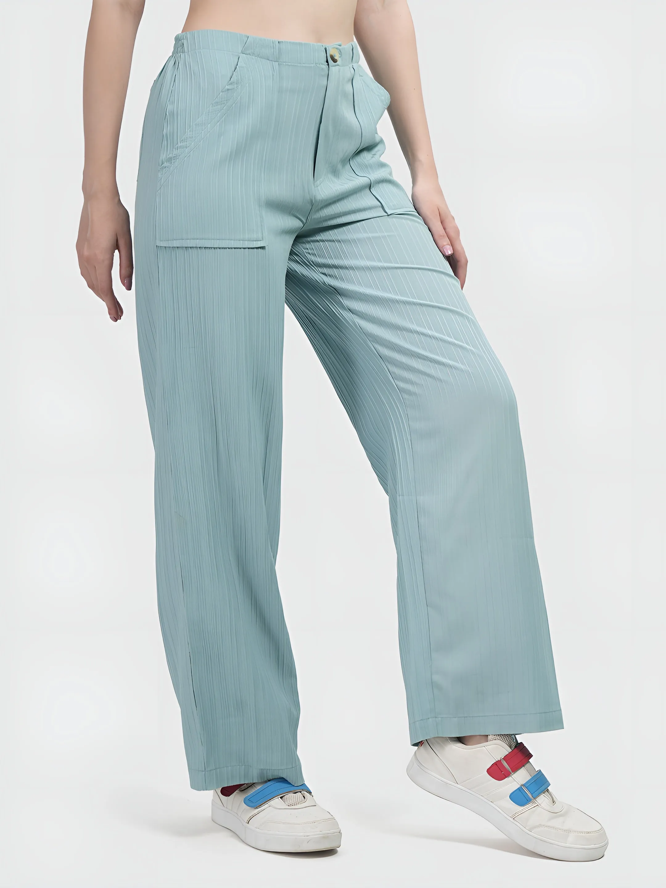 Mint  Colour | Women Formal Trousers Regular Fit