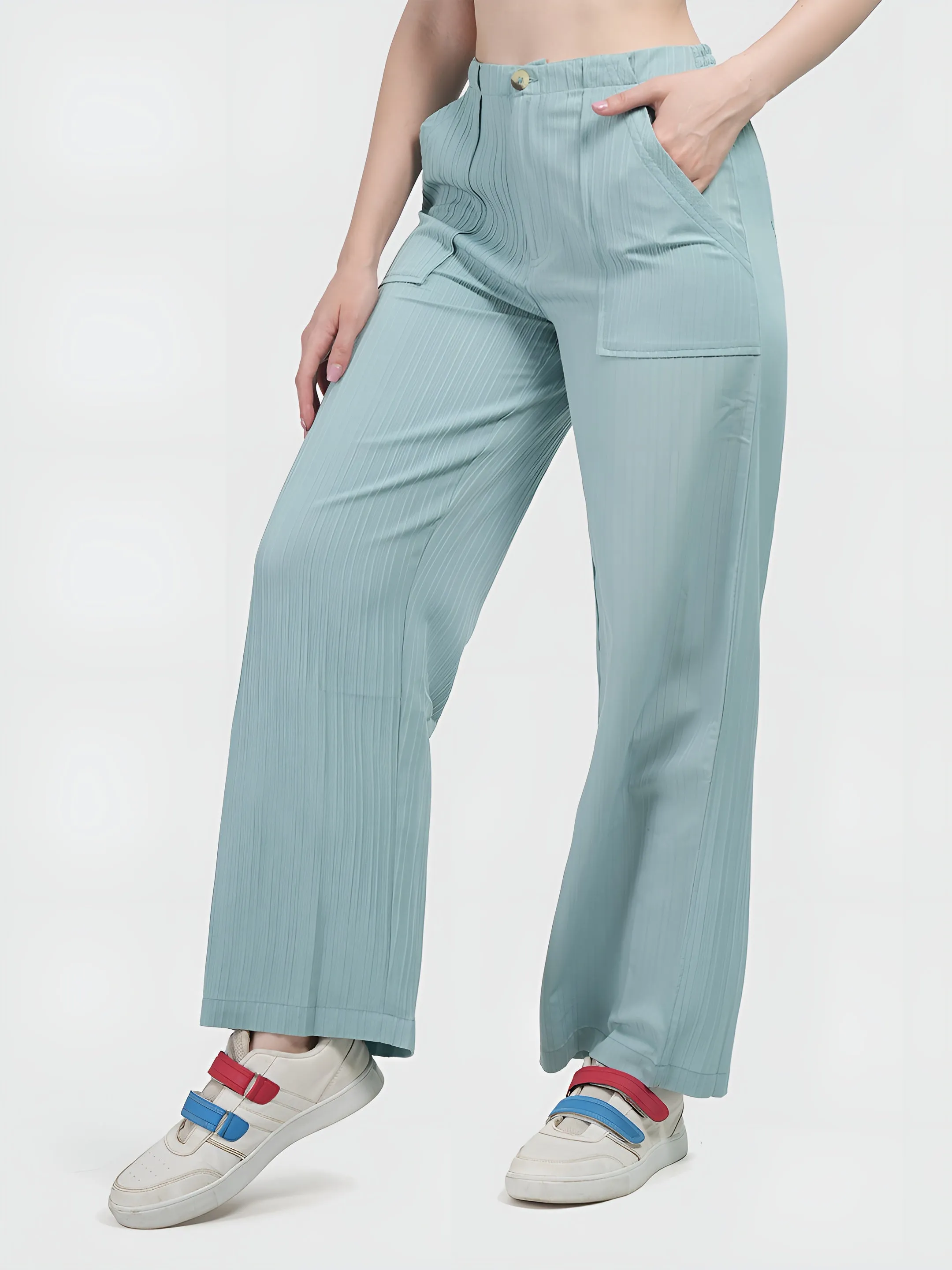 Mint  Colour | Women Formal Trousers Regular Fit