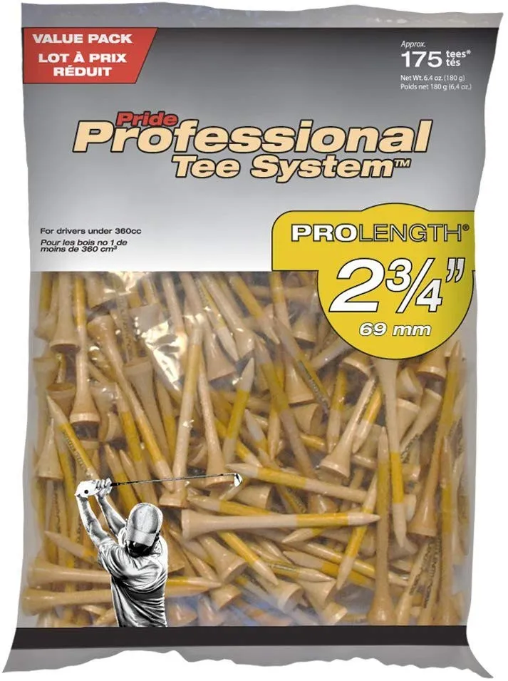 Pride PTS ProLength Wood Golf Tees - 1.5" Mini Tees