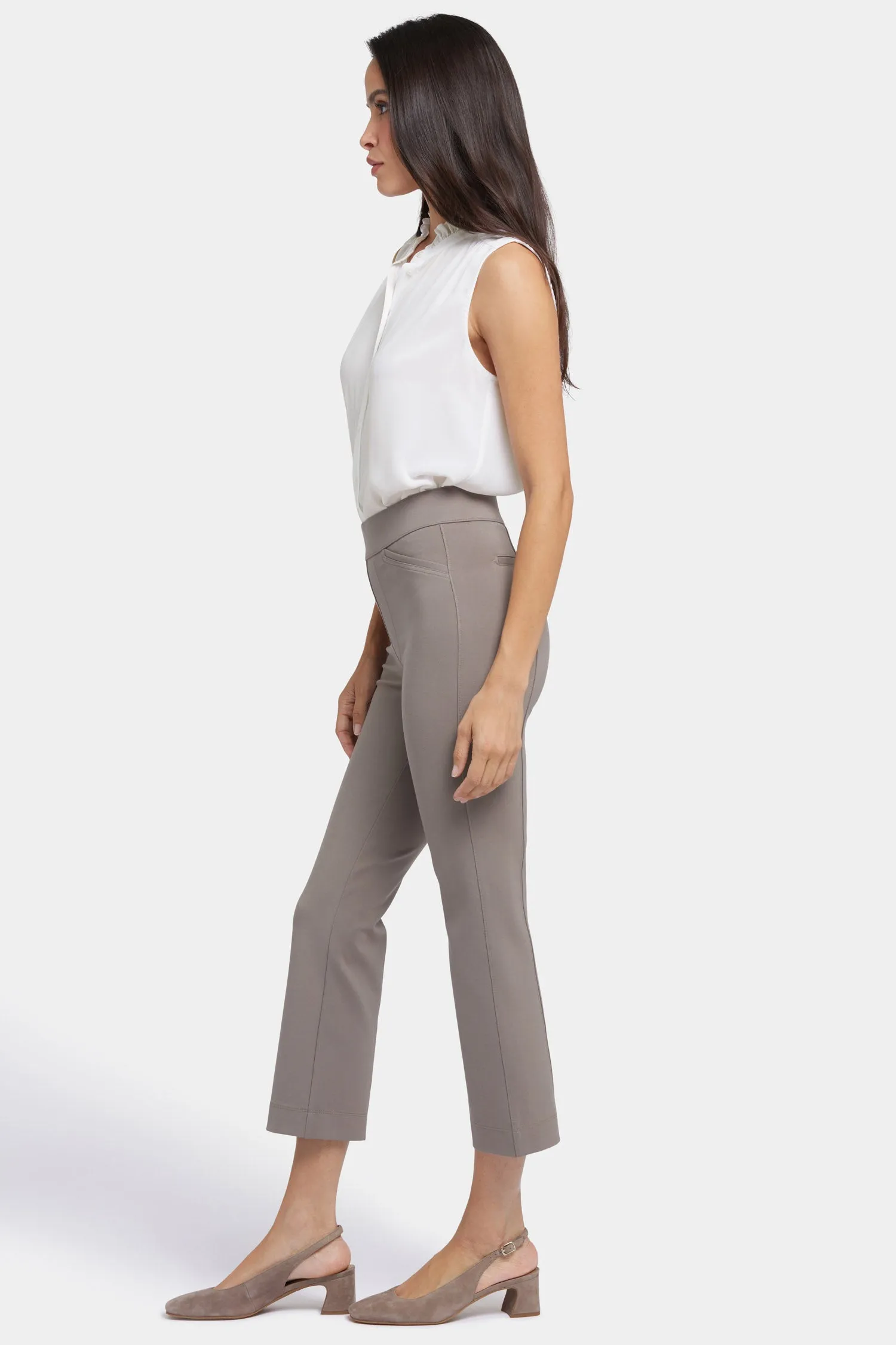 Pull-On Straight Crop Pants - Saddlewood