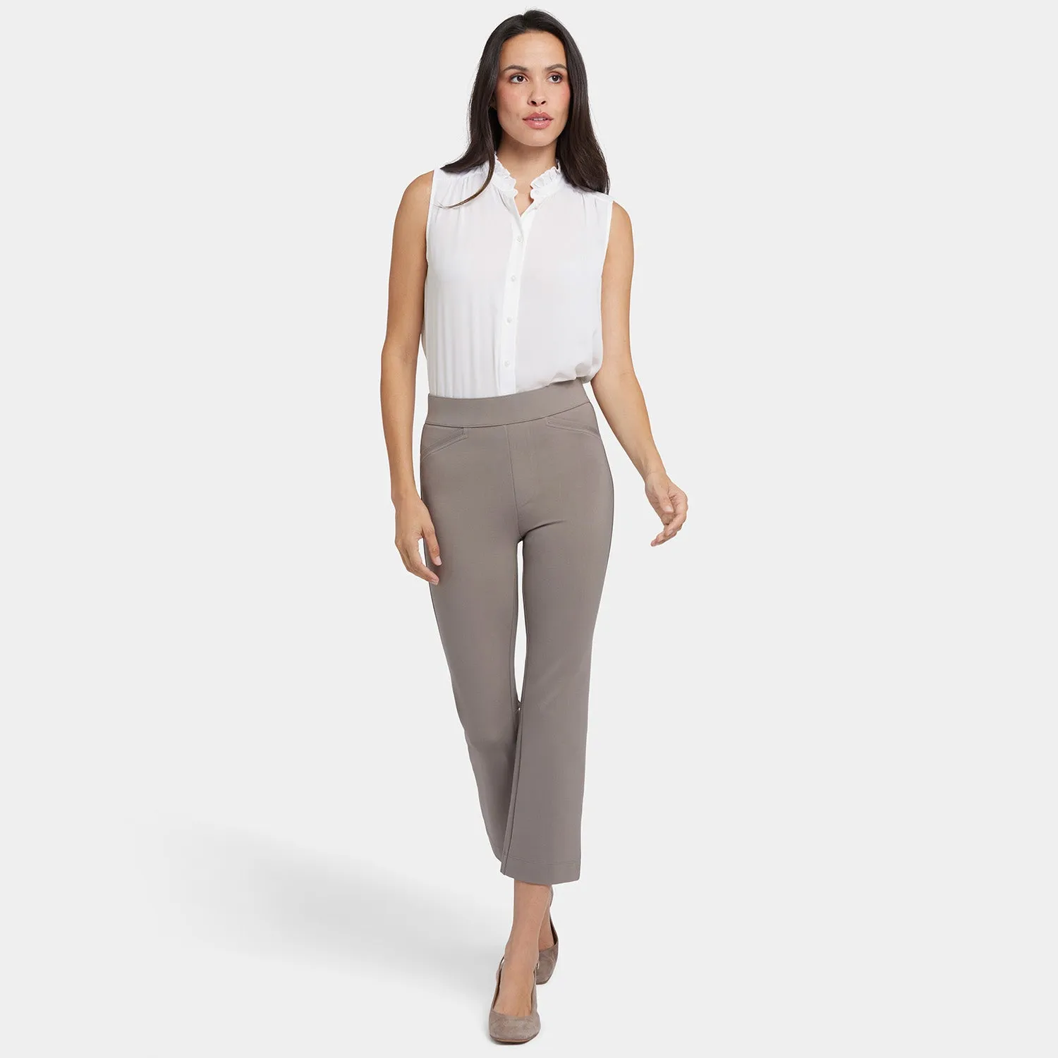 Pull-On Straight Crop Pants - Saddlewood