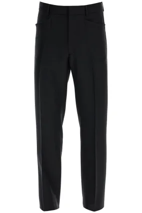 Regular Fit Black Wool And Silk Trousers