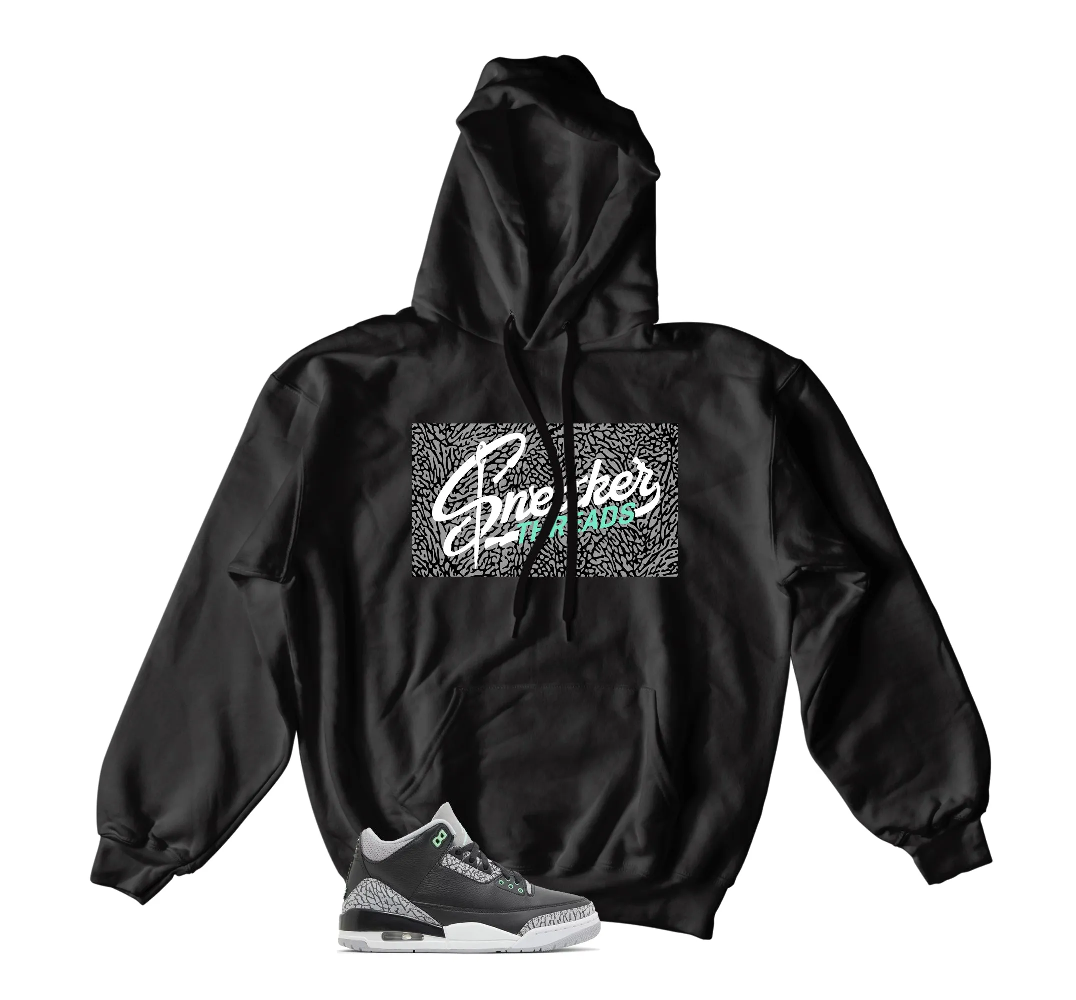 Retro 3 Green Glow ST Box Hoody