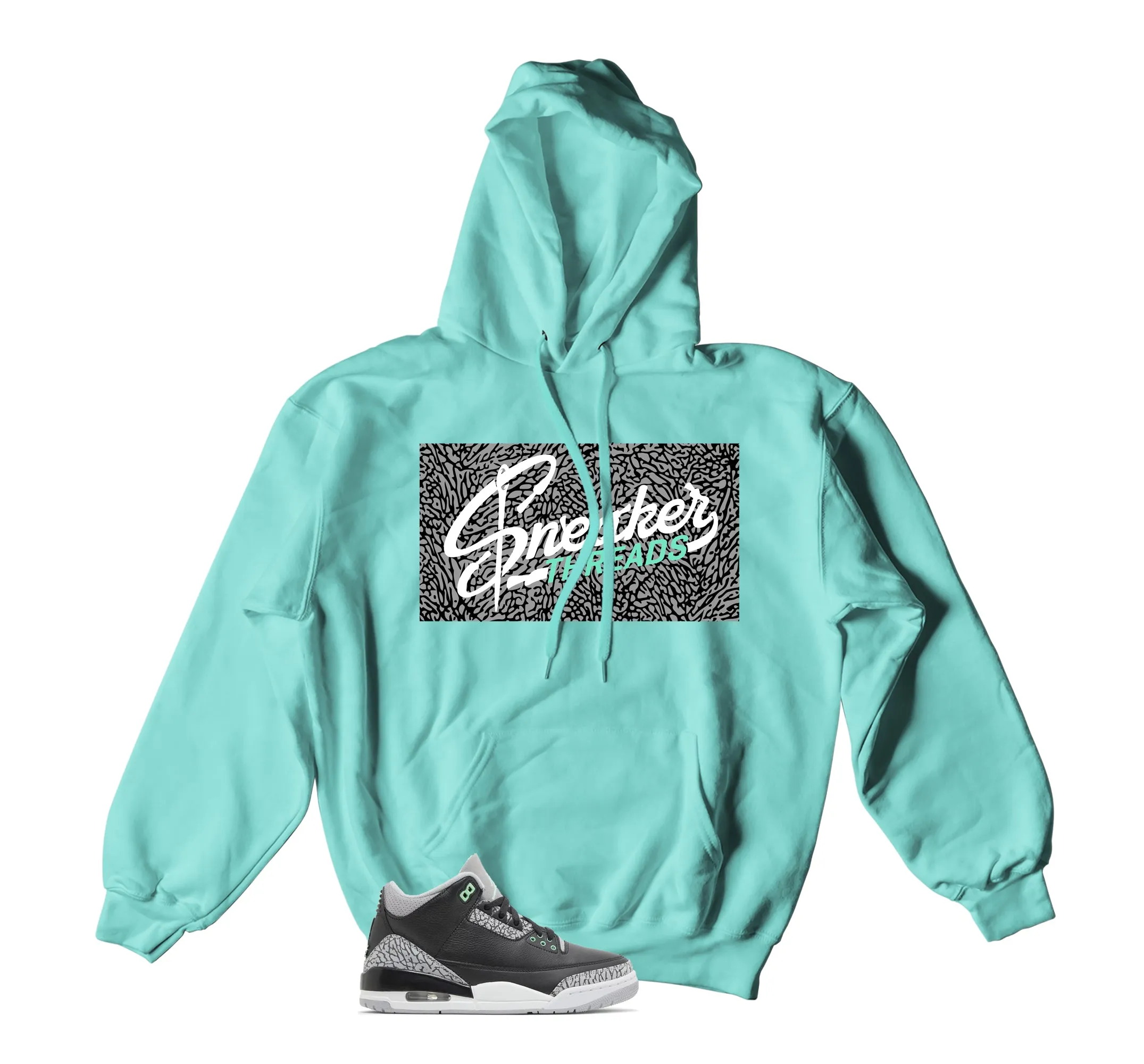 Retro 3 Green Glow ST Box Hoody