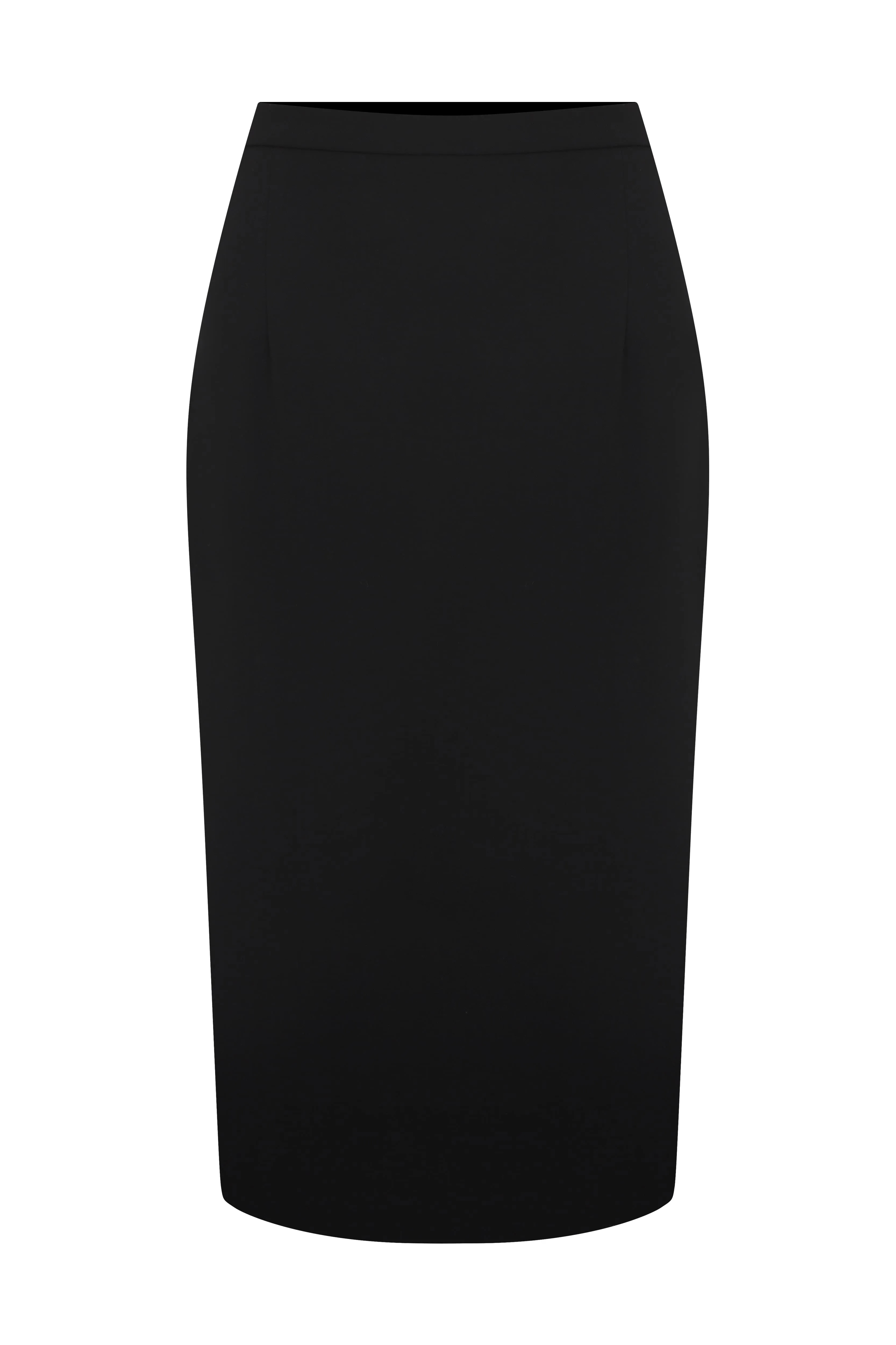 Roman Solid Crepe Midi Skirt Black