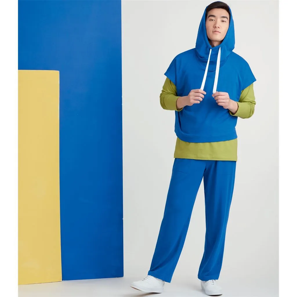 Simplicity Sewing Pattern S9379 Unisex Oversized Knit Hoodies, Pants and Tees