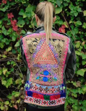 Vintage Embroidered Army Jacket in Camouflage