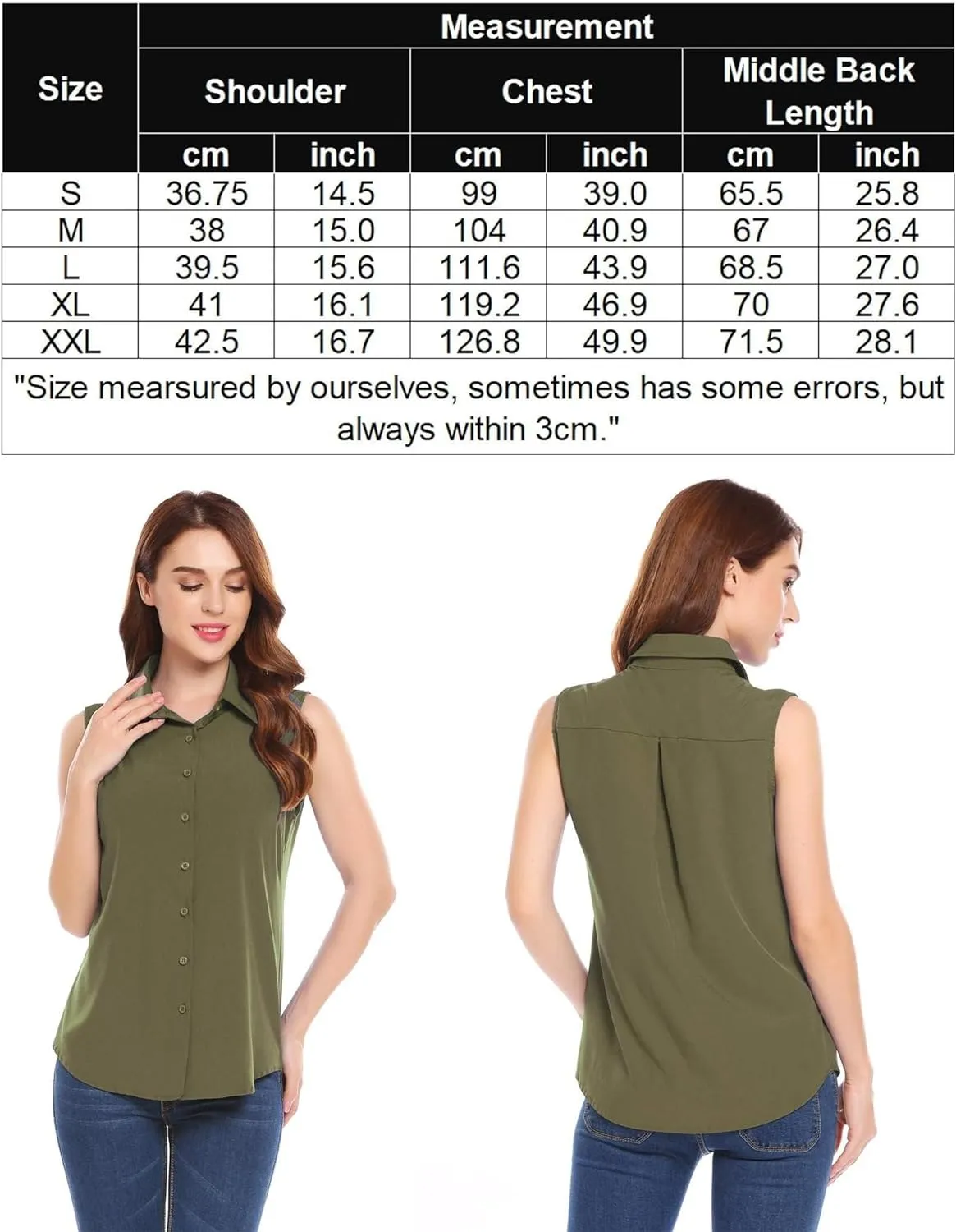 Zeagoo Sleeveless Blouses for Women Summer Casual Button Down Shirts Flower Tank Tops Fashion